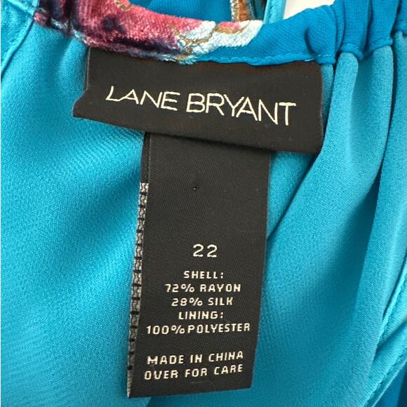 Lane Bryant Embellished Peacock Silk Halter Tank Top Size 22 Fairycore Velvet - Picture 11 of 13